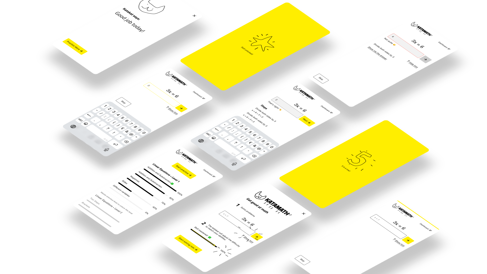 Katamath app screens